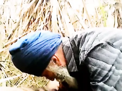 Older Indian Grandfather with facial