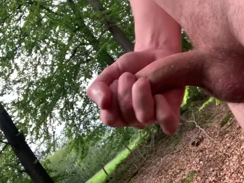 Handjob added to Cumshot Outdoor